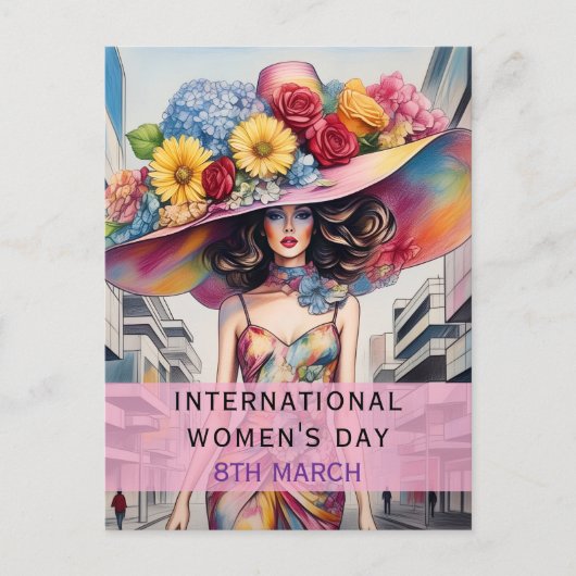 Internationale Vrouwendag - 8 Maart Hart Briefkaart (Voorkant)