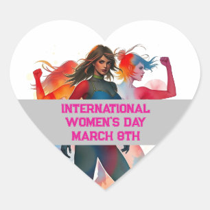 Internationale Vrouwendag - 8 maart Hart Hart Sticker