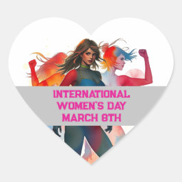 Internationale Vrouwendag - 8 maart Hart Sticker