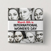 Internationale Vrouwendag - 8 maart #IWD2024 Vierkante Button 5,1 Cm (Voorkant)