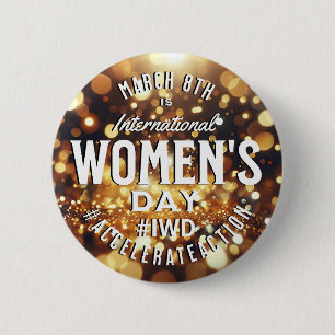 Internationale Vrouwendag 8 maart IWD Ronde Button 5,7 Cm