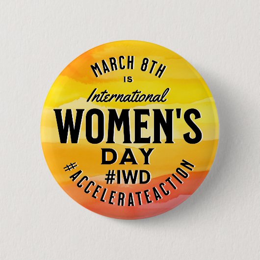 Internationale Vrouwendag 8 maart IWD Ronde Button 5,7 Cm (Voorkant)