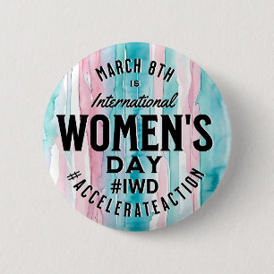 Internationale Vrouwendag 8 maart IWD Ronde Button 5,7 Cm