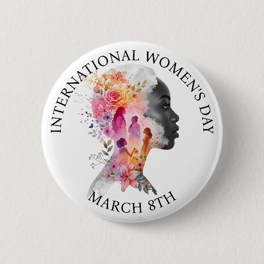 Internationale Vrouwendag 8 maart IWD Ronde Button 5,7 Cm (Voorkant)