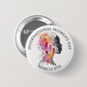 Internationale Vrouwendag 8 maart IWD Ronde Button 5,7 Cm (Voorkant /achterkant)
