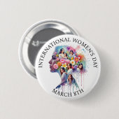 Internationale Vrouwendag 8 maart IWD Ronde Button 5,7 Cm (Voorkant /achterkant)