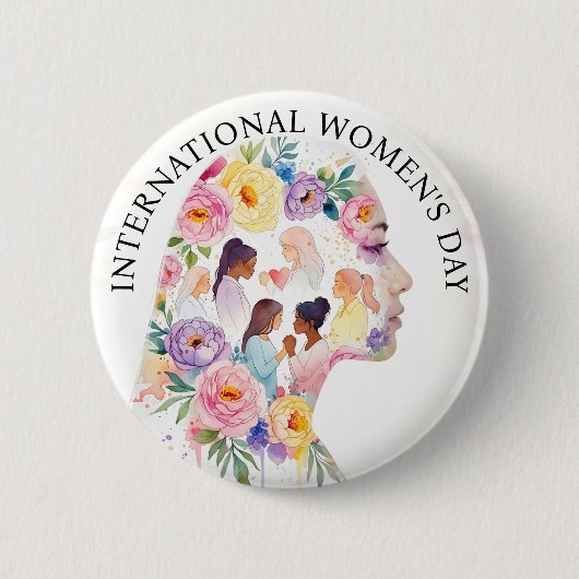 Internationale Vrouwendag 8 maart IWD Ronde Button 5,7 Cm (Voorkant)
