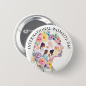Internationale Vrouwendag 8 maart IWD Ronde Button 5,7 Cm (Voorkant /achterkant)