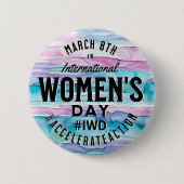 Internationale Vrouwendag 8 maart IWD Ronde Button 5,7 Cm (Voorkant)