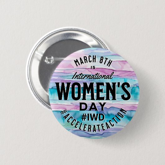 Internationale Vrouwendag 8 maart IWD Ronde Button 5,7 Cm (Voorkant /achterkant)