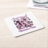 Internationale Vrouwendag 8 maart Kartonnen Onderzetters (Schuin)