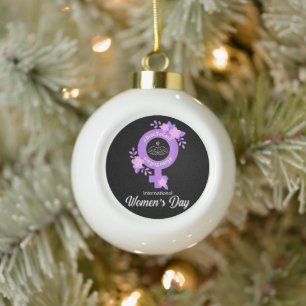 Internationale Vrouwendag 8 maart Keramische Bal Ornament