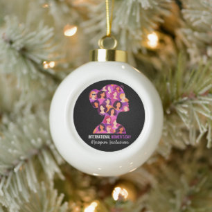 Internationale Vrouwendag 8 maart Keramische Bal Ornament