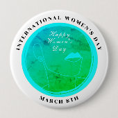 Internationale Vrouwendag 8 maart Kleurrijk Ronde Button 4,0 Cm (Voorkant)
