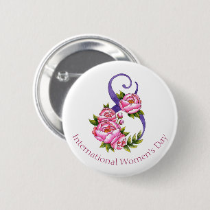 Internationale Vrouwendag 8 maart Knop Ronde Button 5,7 Cm