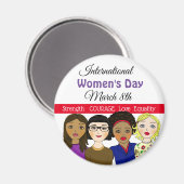 Internationale Vrouwendag 8 maart Magneet (Voorkant / Achterkant)