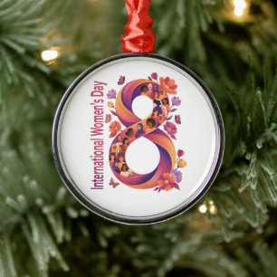 Internationale Vrouwendag 8 maart Metalen Ornament