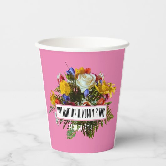 INTERNATIONALE VROUWENDAG 8 MAART PAPIEREN BEKERS (Voorkant)