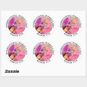Internationale Vrouwendag 8 maart Pink Art Ronde Sticker (Vel)