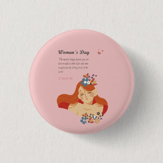 Internationale Vrouwendag 8 maart Ronde Button 3,2 Cm
