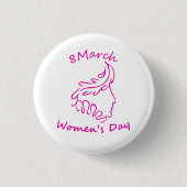Internationale Vrouwendag 8 maart Ronde Button 3,2 Cm (Voorkant)