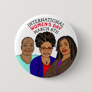 Internationale Vrouwendag - 8 maart Ronde Button 5,7 Cm