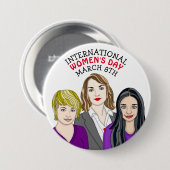 Internationale Vrouwendag - 8 maart Ronde Button 7,6 Cm (Voorkant /achterkant)