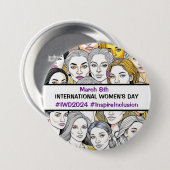 Internationale Vrouwendag 8 maart Ronde Button 7,6 Cm (Voorkant /achterkant)
