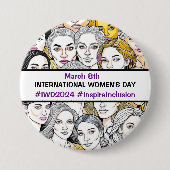 Internationale Vrouwendag 8 maart Ronde Button 7,6 Cm (Voorkant)