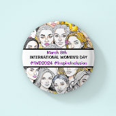 Internationale Vrouwendag 8 maart Ronde Button 7,6 Cm