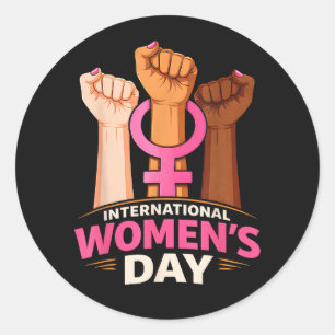 Internationale Vrouwendag 8 maart Ronde Sticker