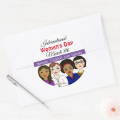 Internationale Vrouwendag 8 maart Ronde Sticker (Envelop)
