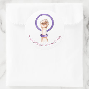 Internationale Vrouwendag 8 maart Ronde Sticker