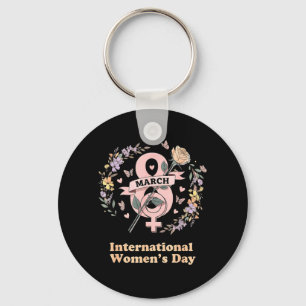 Internationale Vrouwendag 8 Maart Roos Feministisc Sleutelhanger