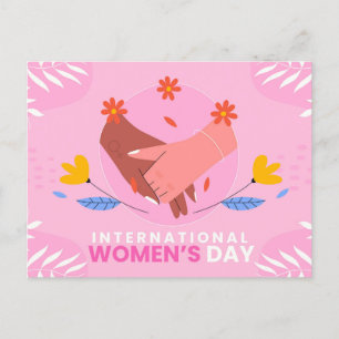 Internationale Vrouwendag 8 maart roze schattig Briefkaart