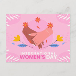 Internationale Vrouwendag 8 maart roze schattig Briefkaart