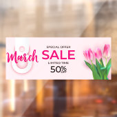 Internationale Vrouwendag 8 maart Sale Roze Rozen Raamsticker (Vel 2)