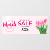 Internationale Vrouwendag 8 maart Sale Roze Rozen Raamsticker (Vel)