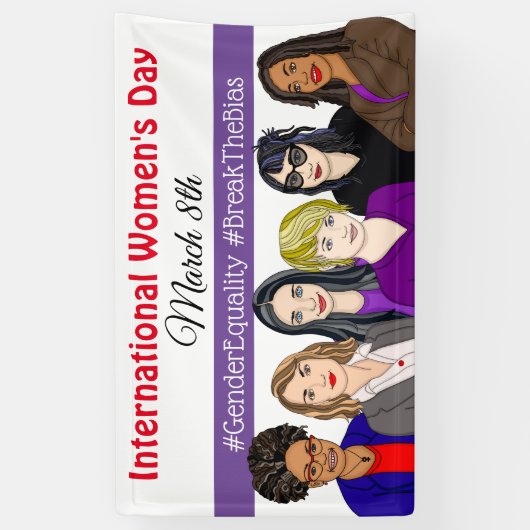 Internationale Vrouwendag 8 maart Spandoek (Verticaal)