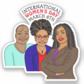 Internationale Vrouwendag - 8 maart Sticker (Voorkant)