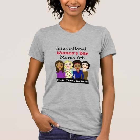 Internationale Vrouwendag 8 maart T-shirt (Voorkant)