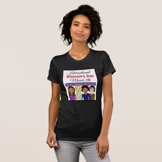 Internationale Vrouwendag 8 maart T-shirt (Voorkant volledig)