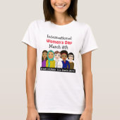 Internationale Vrouwendag 8 maart T-shirt (Voorkant)