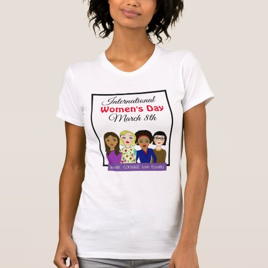Internationale Vrouwendag 8 maart T-shirt (Voorkant)