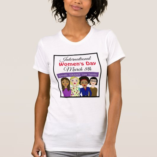 Internationale Vrouwendag 8 maart T-shirt (Voorkant)