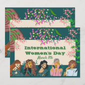Internationale Vrouwendag 8 maart Uitnodiging (Voorkant / Achterkant)