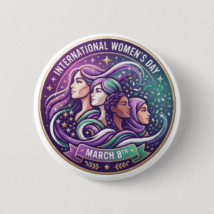 Internationale Vrouwendag 8 maart – Vieren  Ronde Button 5,7 Cm