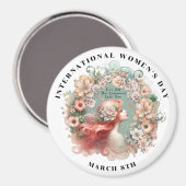 Internationale Vrouwendag 8 maart Vrouwelijk Magneet (Voorkant / Achterkant)