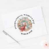 Internationale Vrouwendag 8 maart Vrouwelijk Ronde Sticker (Envelop)