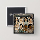 Internationale Vrouwendag | Art Deco Vrouwen Vierkante Button 5,1 Cm (Voorkant /achterkant)